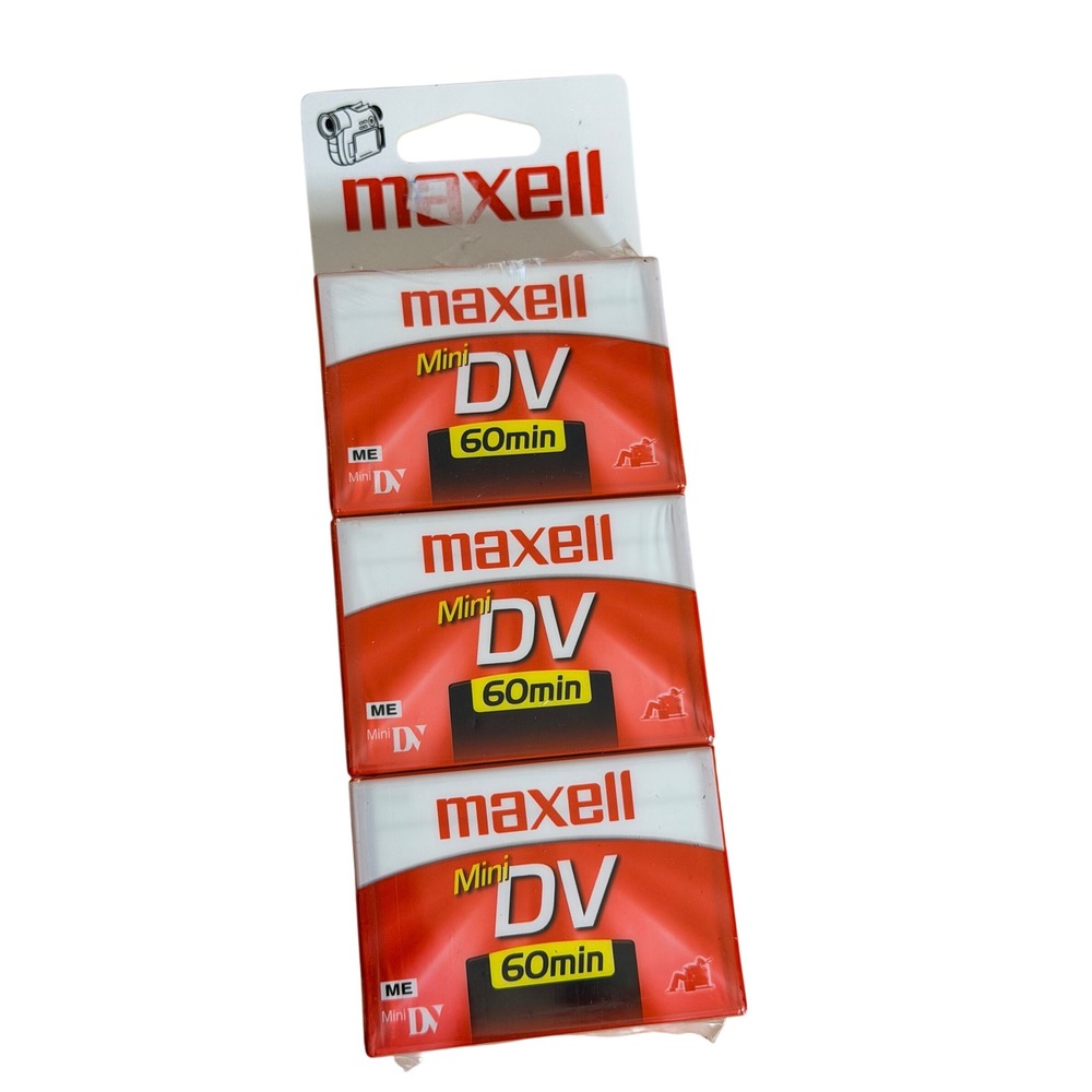 Maxell Mini DV 60min 3-Pack Red New Metal Evaporate DVM60 Retro Camcorder Tape